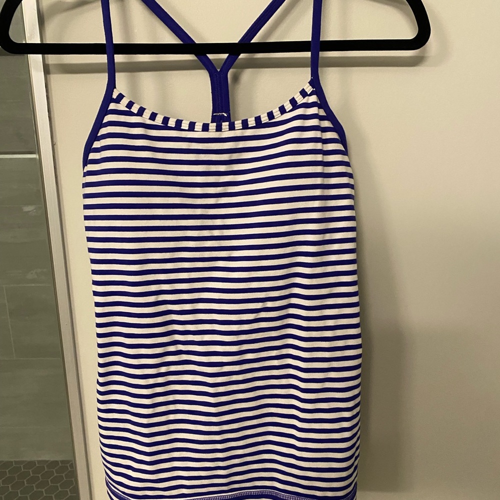 Striped LULULEMON built in bra tank